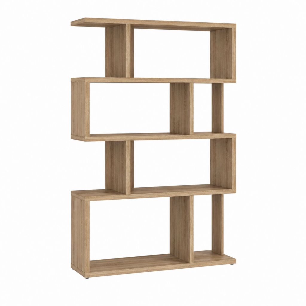 Bibliothèque ouverte en panneaux de particules décor chêne 80 x 24 x 160 cm